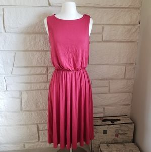 Loft Deep Red Sleeveless Ruffled Plunging V Back